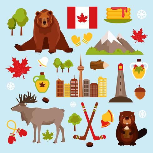 Set decorativo de Canadá vector