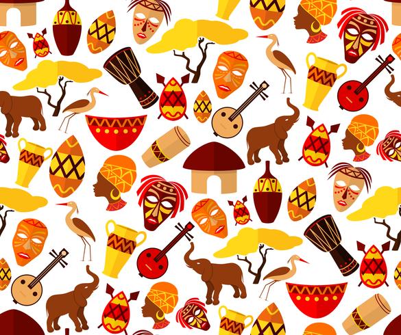 Africa seamless pattern vector