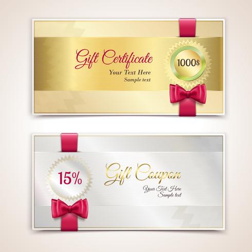 Gift certificates set vector