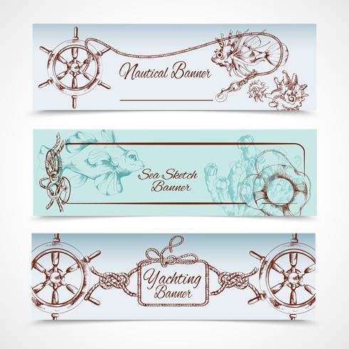 Conjunto de banners de yates. vector