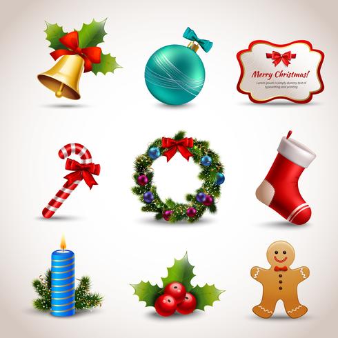 Christmas icons set vector