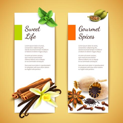 Spices banners vertical vector