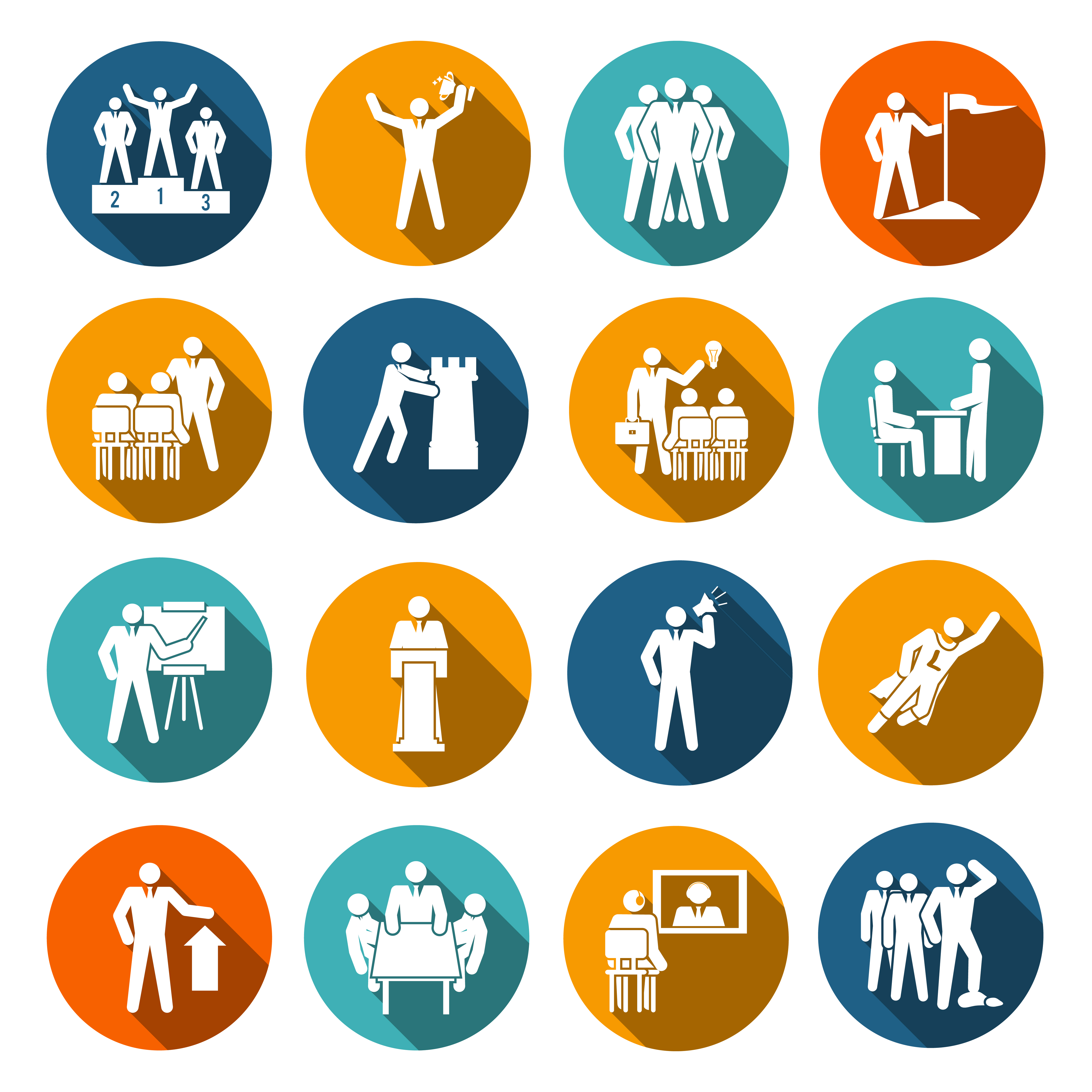 Leadership icons flat 437689 Vector Art at Vecteezy