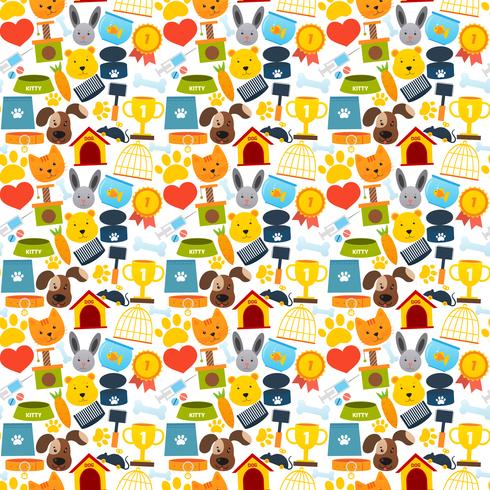 Pets seamless pattern vector