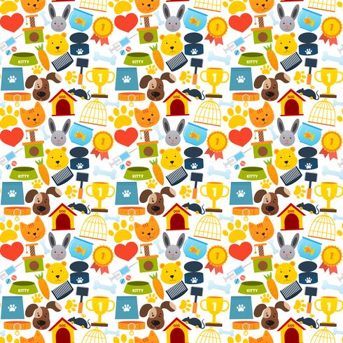 Pets seamless pattern vector