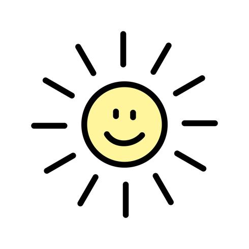 Sun sonriente Vector Icon