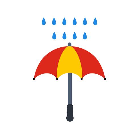 Umbrella And Rain Vector Icon