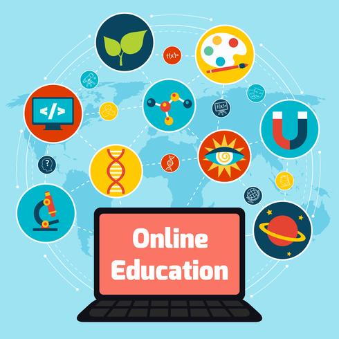 Concepto de educación en línea vector