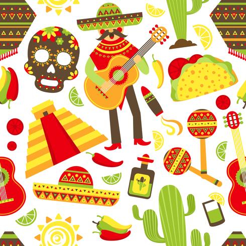 Mexico seamless pattern vector