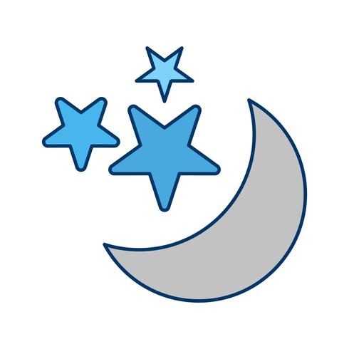 Moon And stars Vector Icon