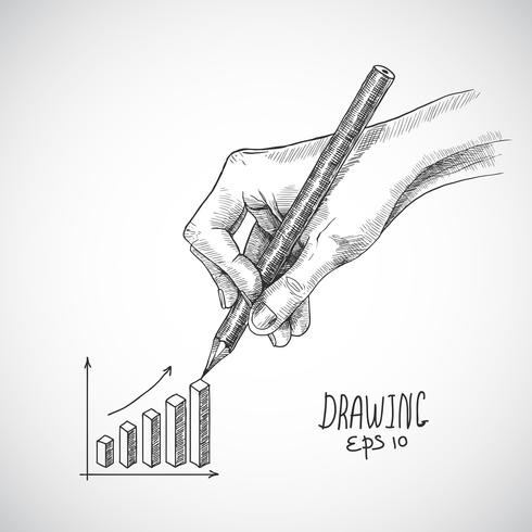 Hand drawing graph vector
