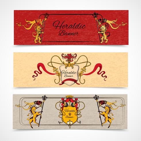 Heraldic banners set vector