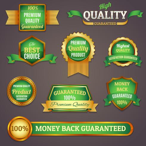 Colored quality labels set vector