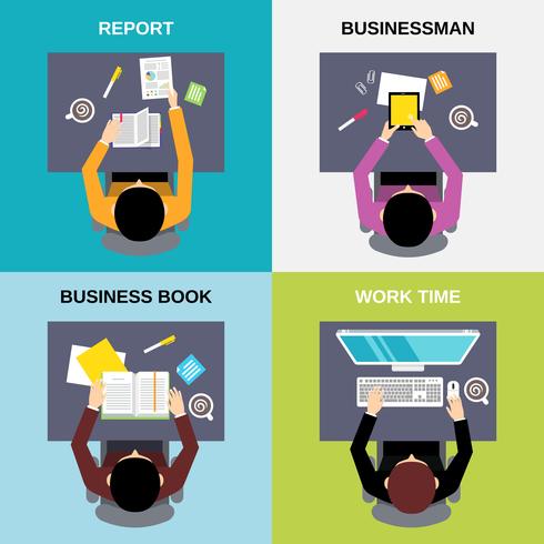 Top view businessman set vector