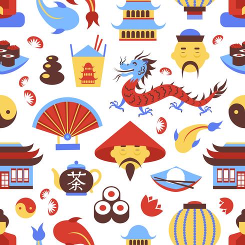 China seamless pattern vector