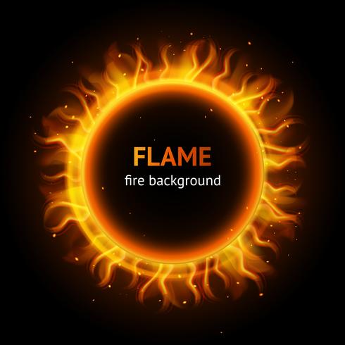 Flame circle background vector