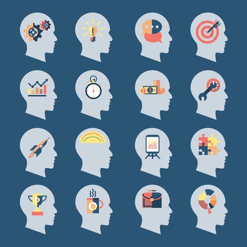 Idea Head Icons vector