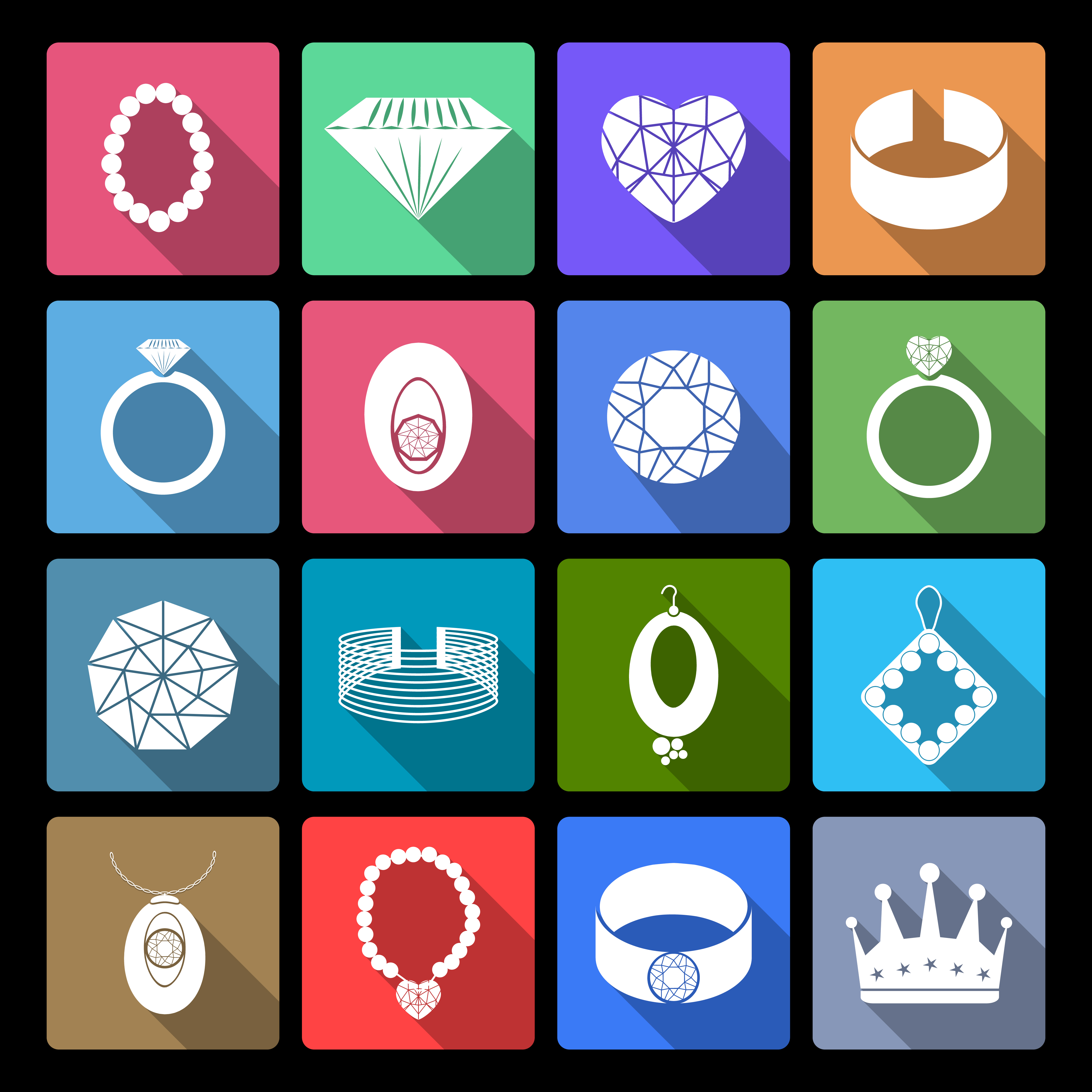 Jewelry Icons Set 438014 Vector Art At Vecteezy