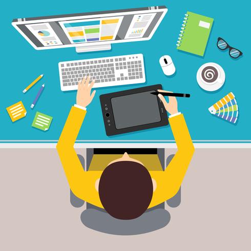 Designer work place vector