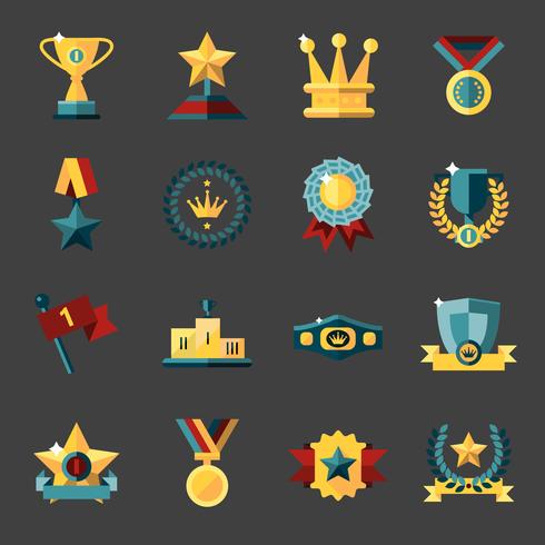 Award icons set vector