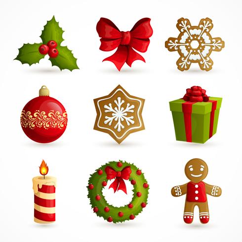 Conjunto de iconos de navidad vector