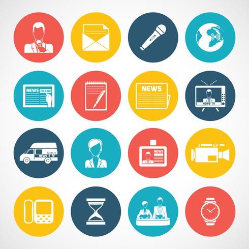 News icons set vector