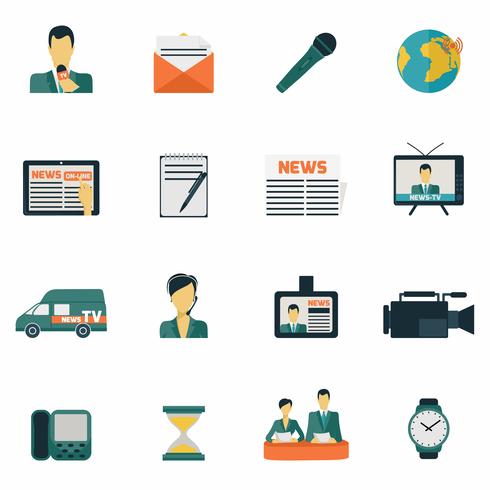 News icons flat vector