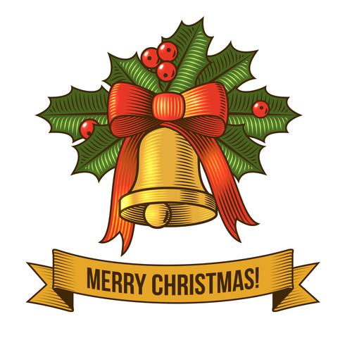 Christmas bell icon vector