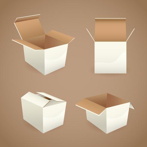 Iconos de caja y paquete vector