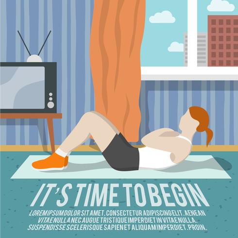 Abs training fitness poster vector