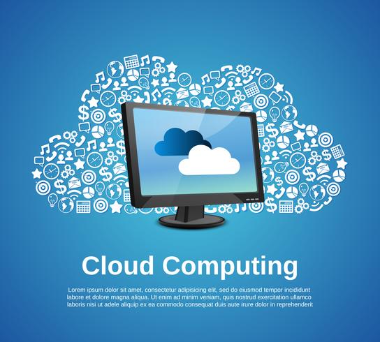 Cloud computing concept vector