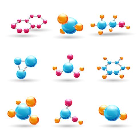 3D chemical molecules vector