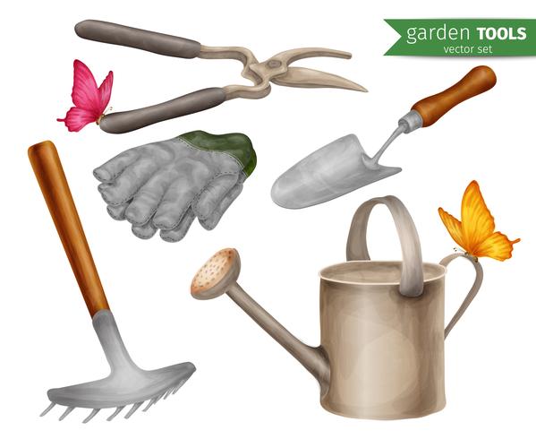 Set de herramientas de jardin vector