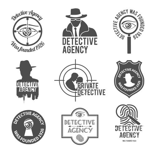 Conjunto de etiquetas de detectives vector