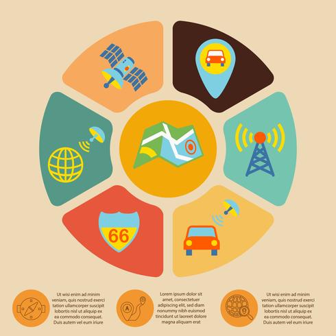 Mobile navigation infographics vector