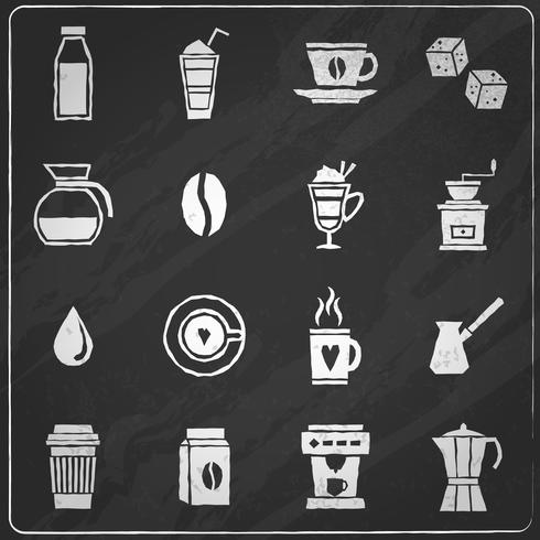 Coffee icons chalkboard vector