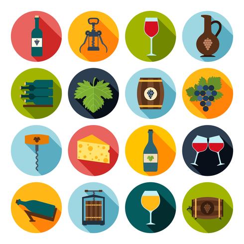 Wine Icons Set vector