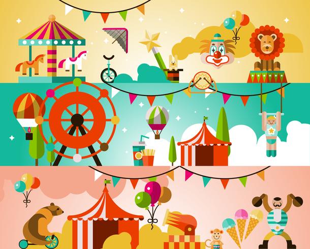 Circus performance background vector