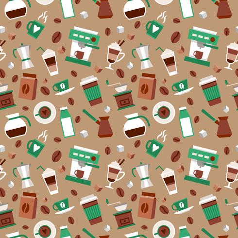 Coffee seamless pattern vector