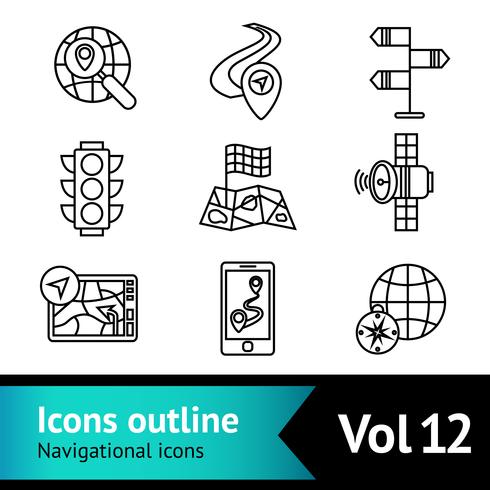 Mobile Navigation Icons Set vector