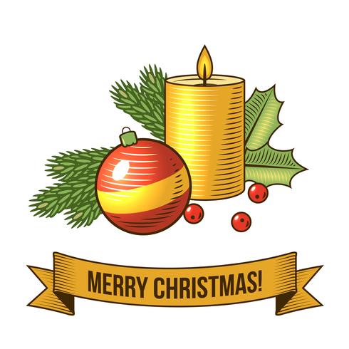 Christmas candle icon vector