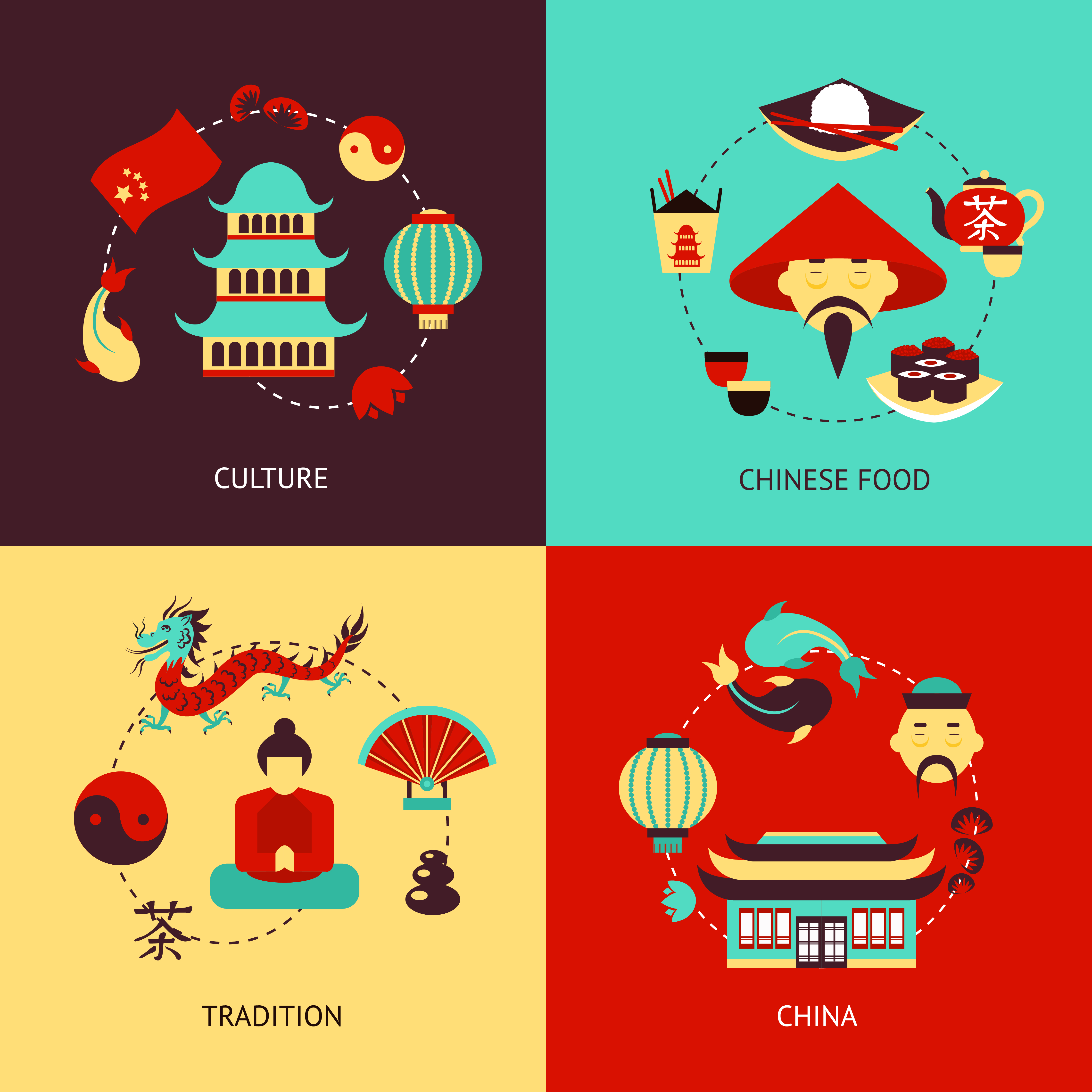 China illustration set 438372 Vector Art at Vecteezy