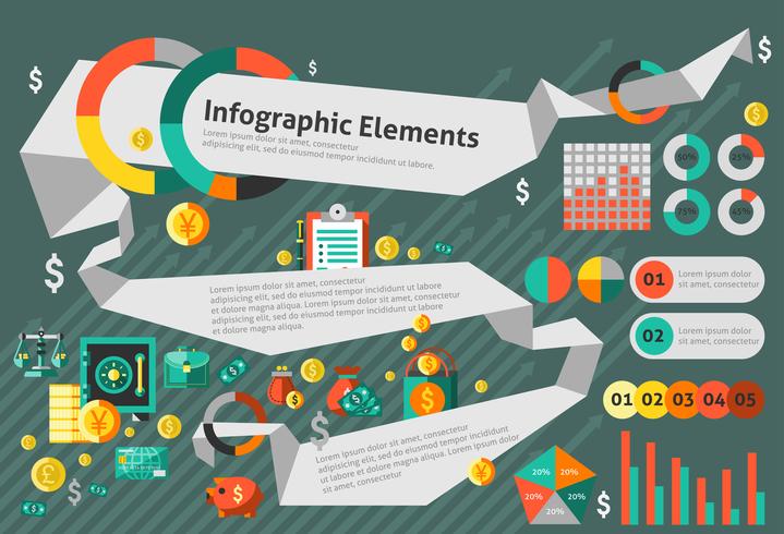 Conjunto infográfico de finanzas vector