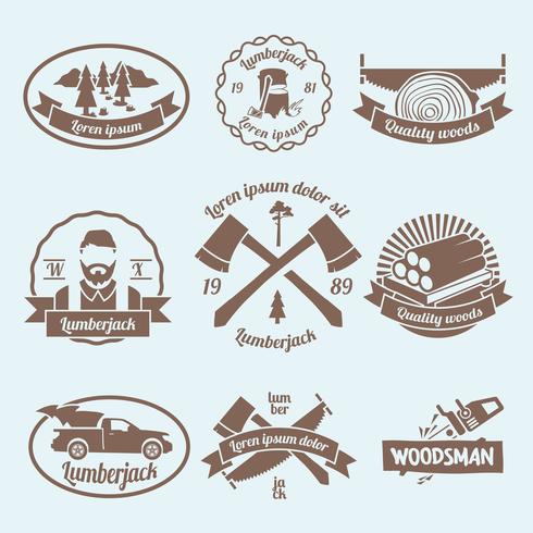 Lumberjack woodcutter label vector