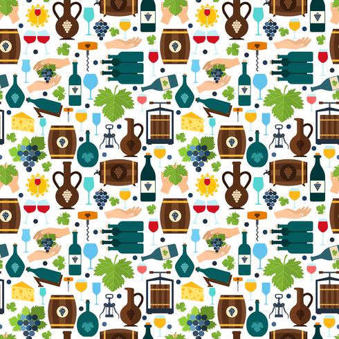 Wine seamless pattern vector