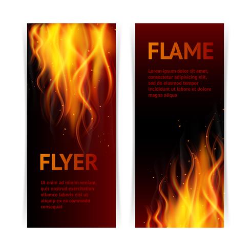 Flame banners set vector