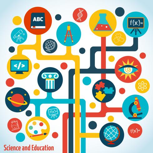 Infografia de arbol de ciencia vector