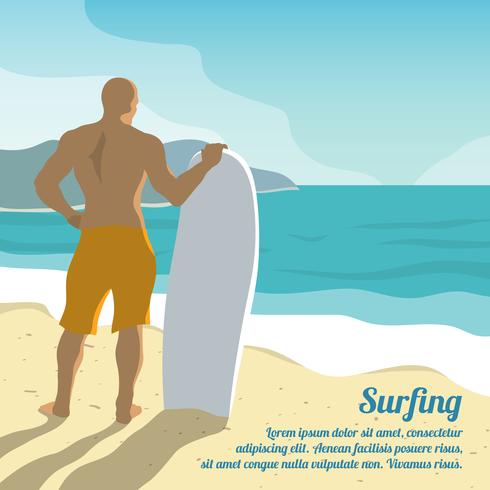 Cartel de surf de verano. vector