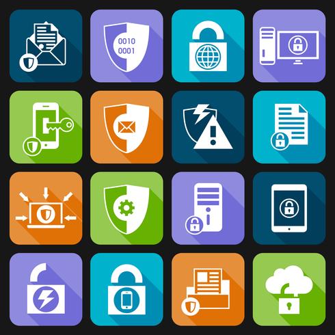 Iconos de seguridad de protección de datos vector