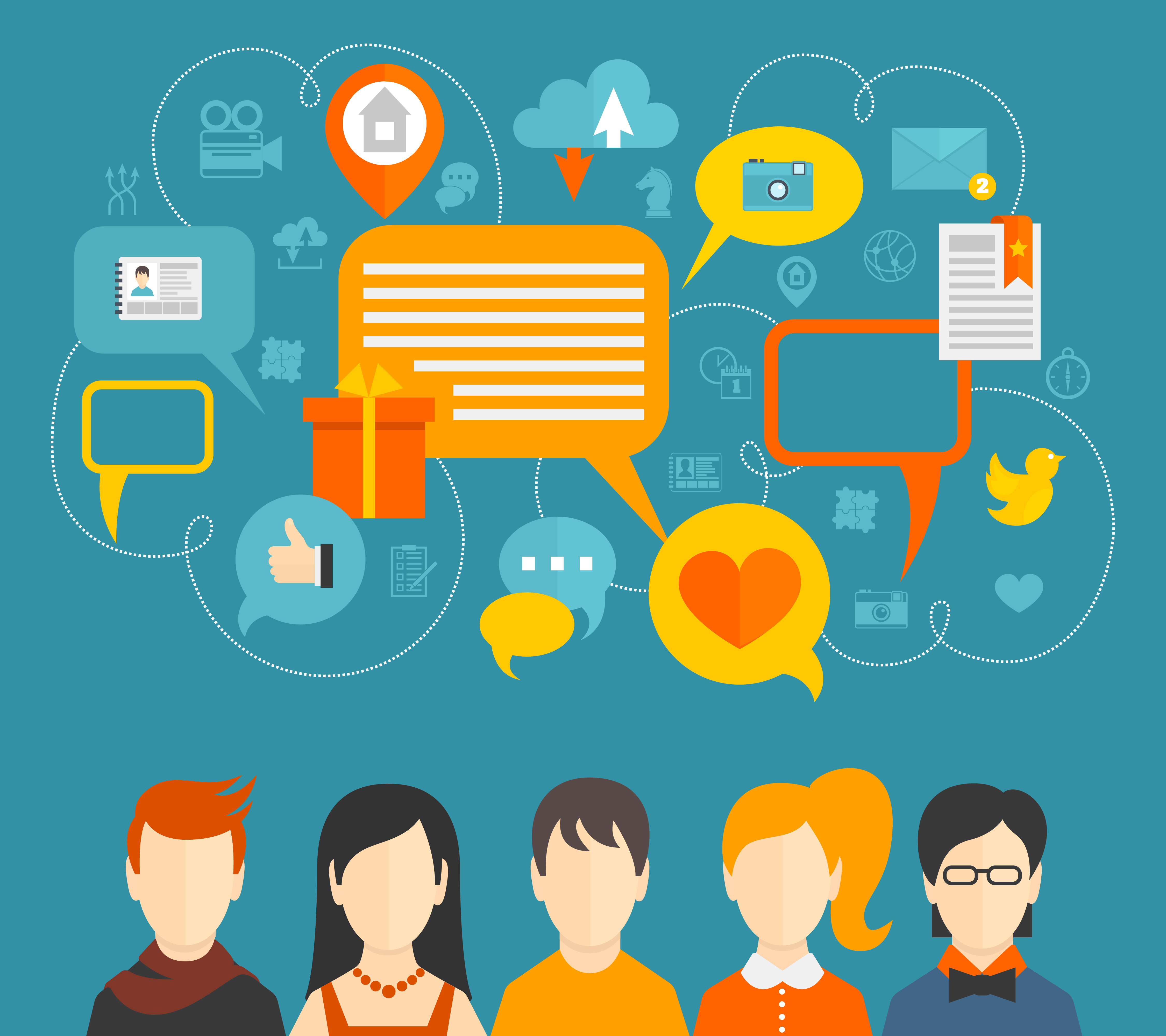 Social media concept 438480 Vector Art at Vecteezy